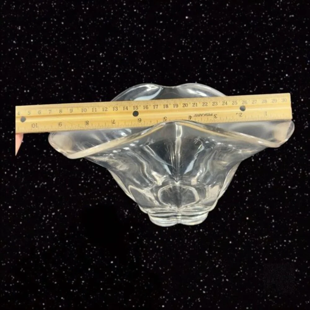 DUNCAN & MILLER Clear Canterbury Centerpiece Crimped Bowl‎ Dish Wavy Top Vintage